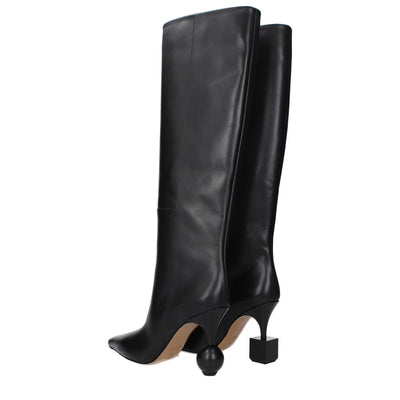 Jacquemus Schwarze Lederstiefel mit hohem Absatz