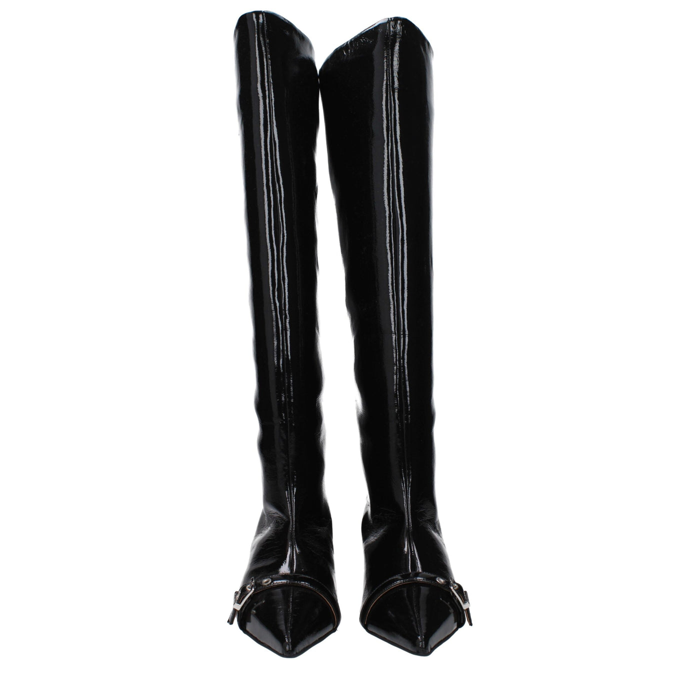 Ganni Schwarze Lederstiefel