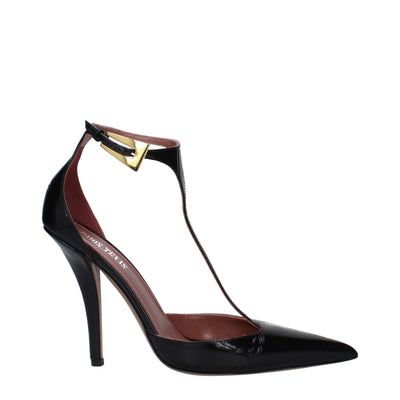 Paris Texas Schwarze Leder High Heel Pumps
