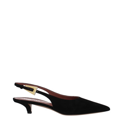 Paris Texas Schwarze Leder Pumps mit mittlerem Absatz