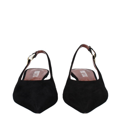 Paris Texas Schwarze Leder Pumps mit mittlerem Absatz
