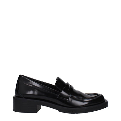 Stuart Weitzman Schwarze Leder Slipper