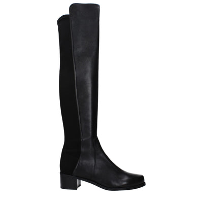 Stuart Weitzman Schwarzes Leder Over The Knee