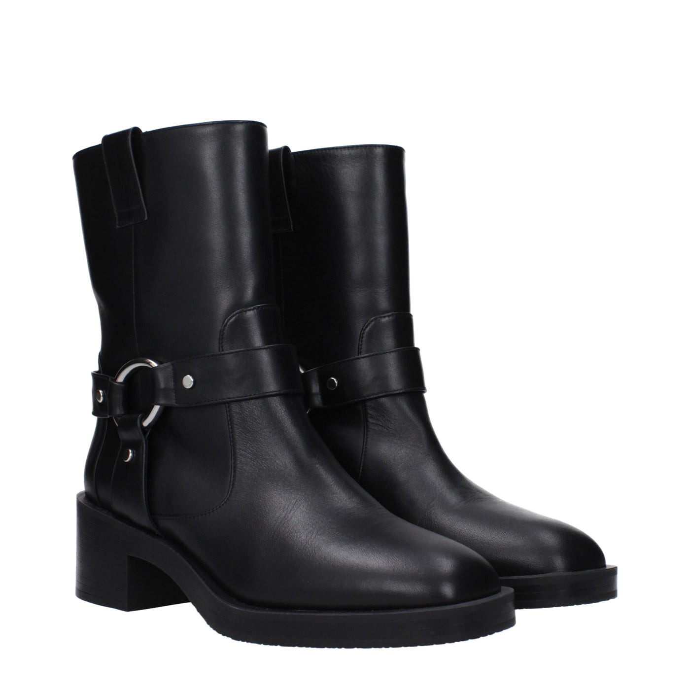 Stuart Weitzman Schwarze Lederstiefeletten