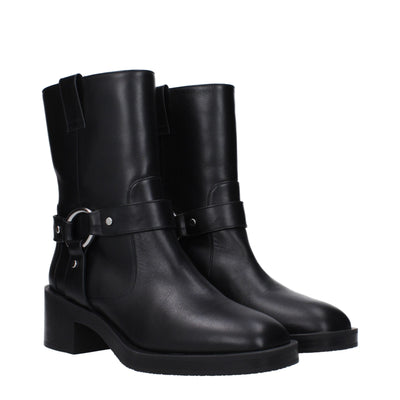 Stuart Weitzman Schwarze Lederstiefeletten