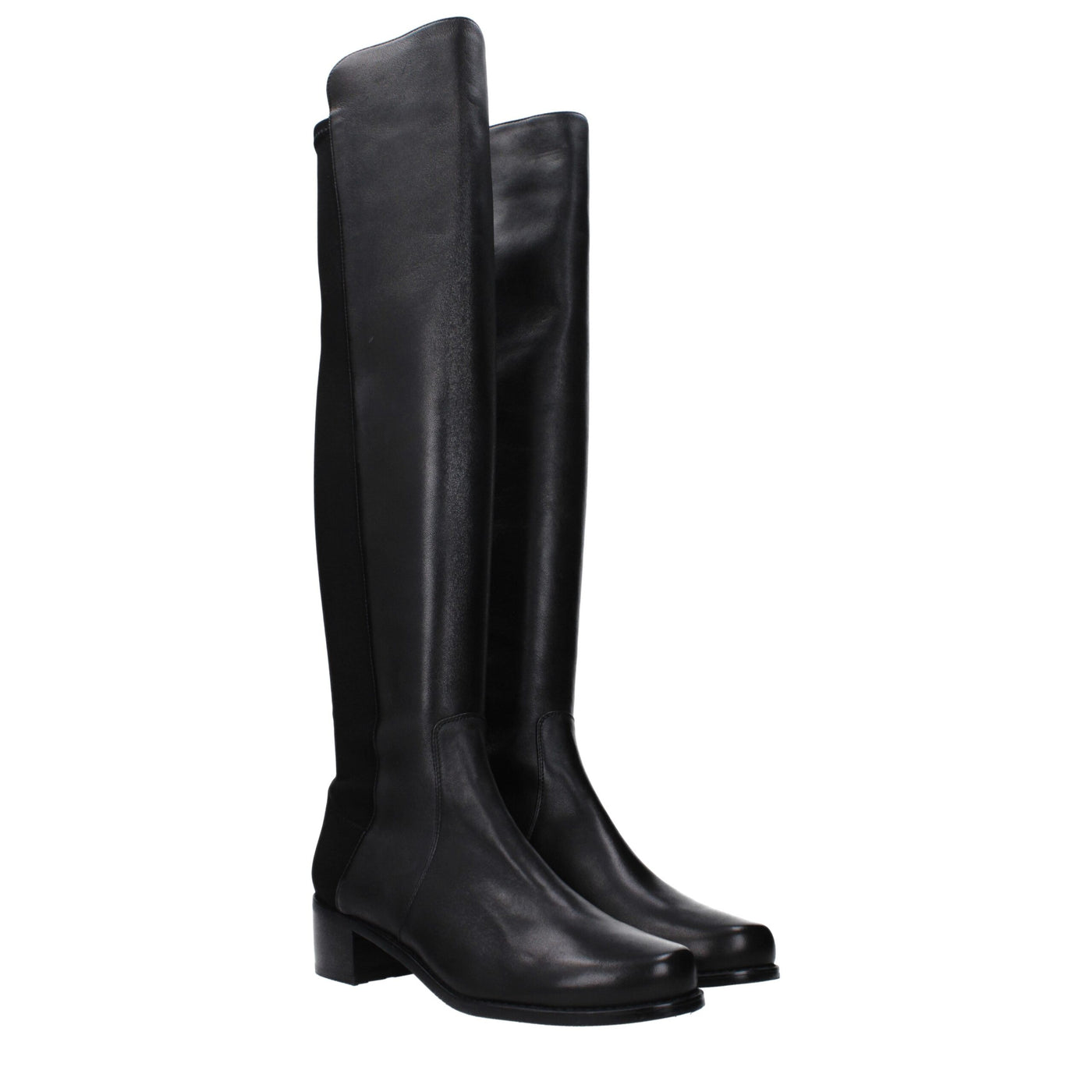Stuart Weitzman Schwarzes Leder Over The Knee