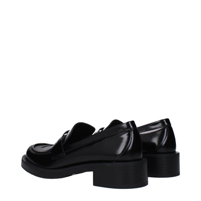 Stuart Weitzman Schwarze Leder Slipper