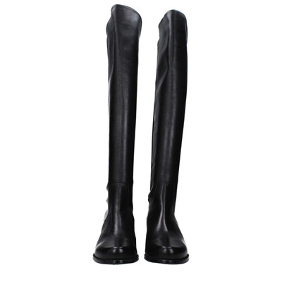 Stuart Weitzman Schwarzes Leder Over The Knee