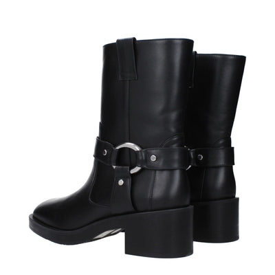 Stuart Weitzman Schwarze Lederstiefeletten