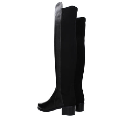 Stuart Weitzman Schwarzes Leder Over The Knee