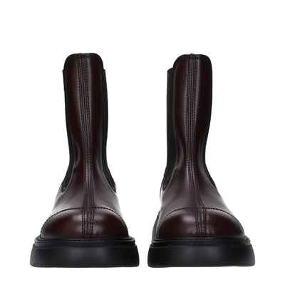Ganni Braune Lederstiefeletten