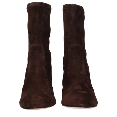 Stuart Weitzman Braune Lederstiefeletten