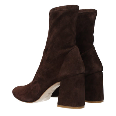 Stuart Weitzman Braune Lederstiefeletten