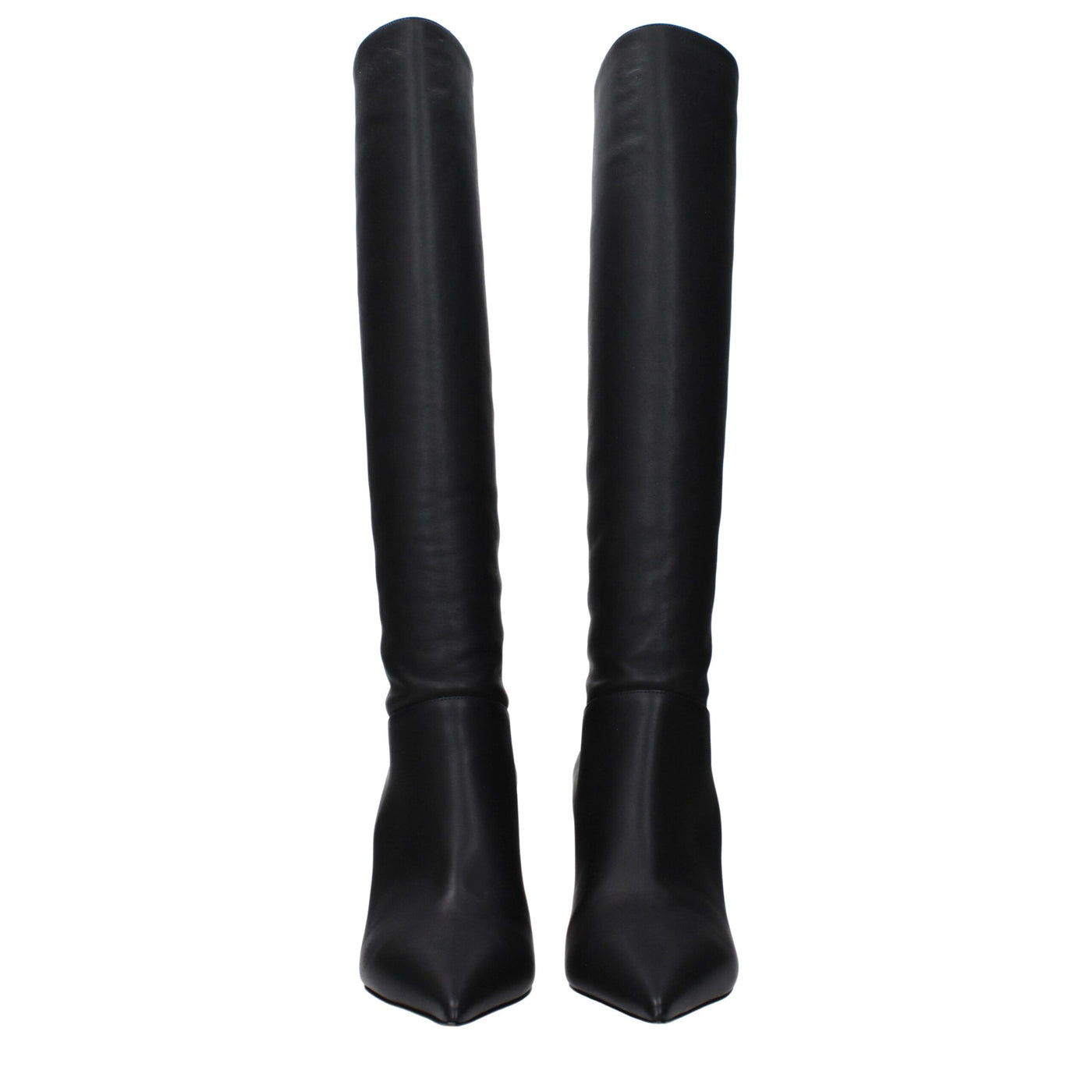 Casadei Schwarze Lederstiefel mit hohem Absatz