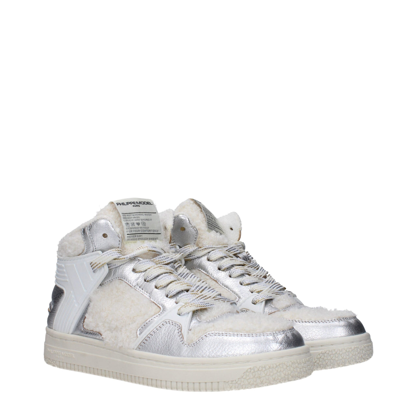 Philippe Model Graue Leder-High-Tops