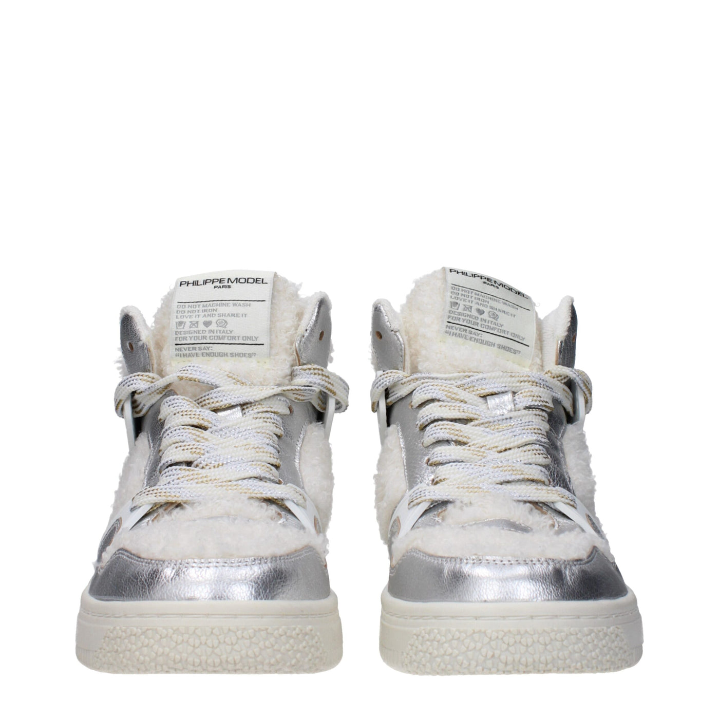 Philippe Model Graue Leder-High-Tops