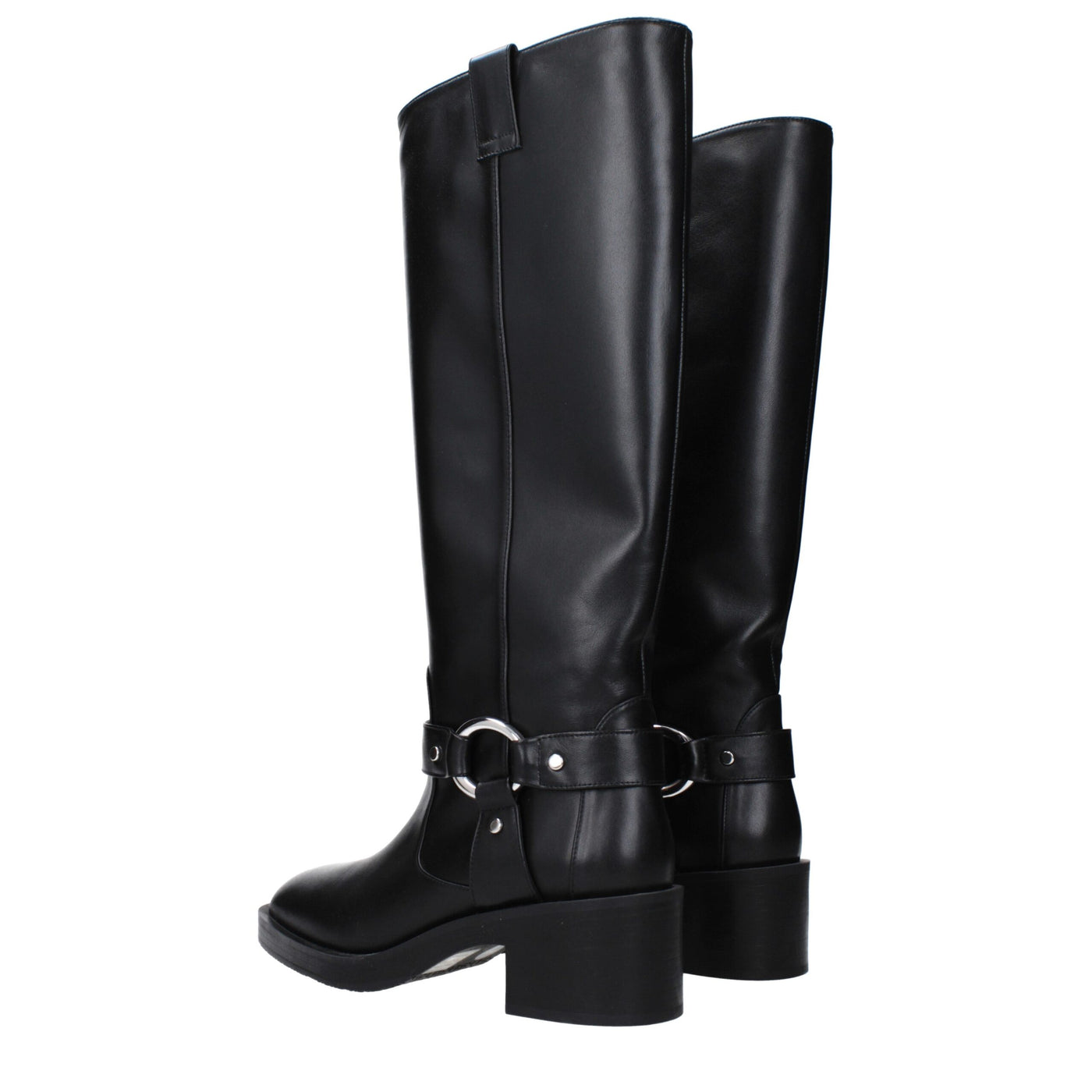 Stuart Weitzman Schwarze Lederstiefel mit hohem Absatz