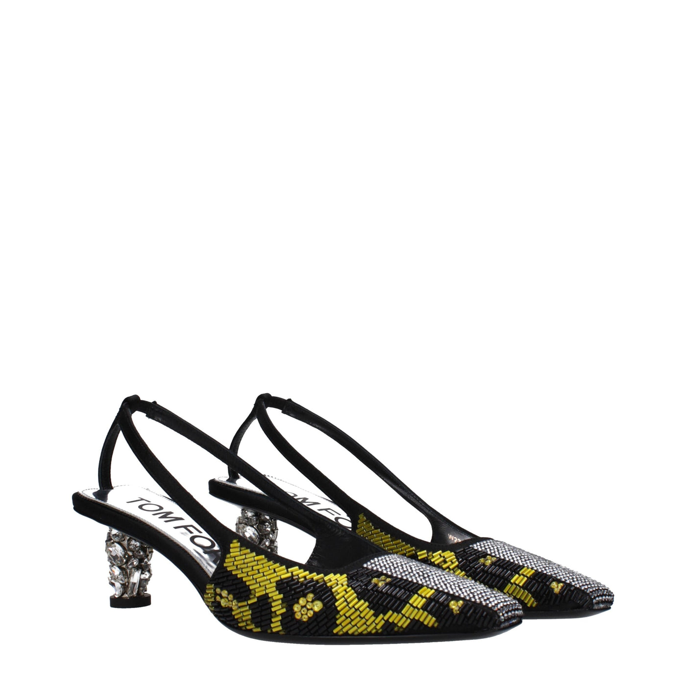 Tom Ford Gelbe Satin Stiletto Heels Sandalen