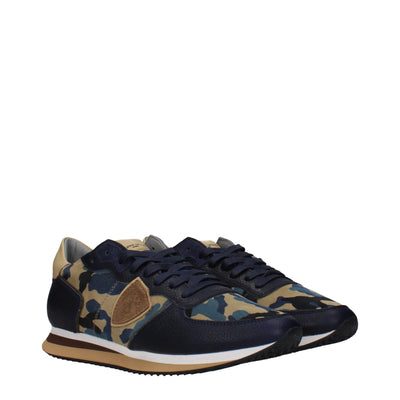 Philippe Model Blaue Leder-Low Tops