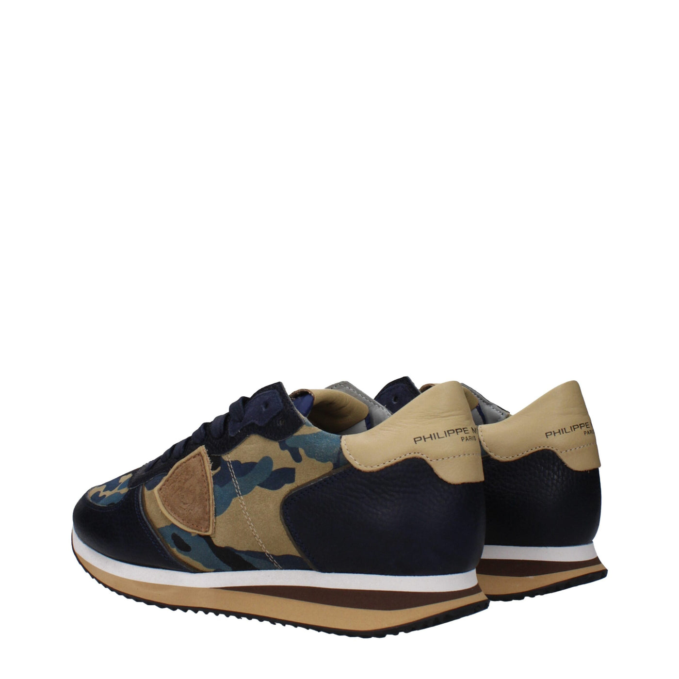 Philippe Model Blaue Leder-Low Tops