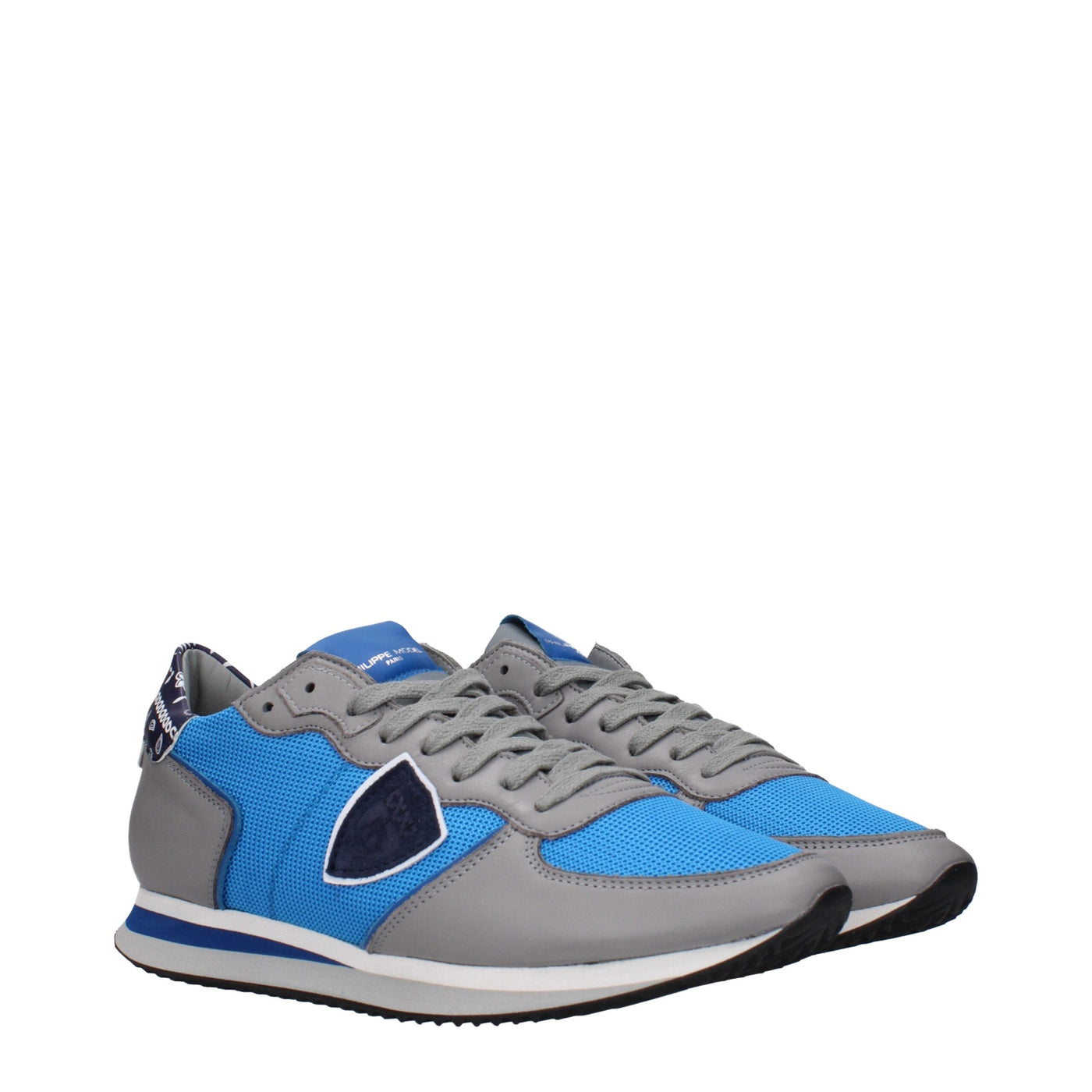 Philippe Model Blaue Stoff Low Tops