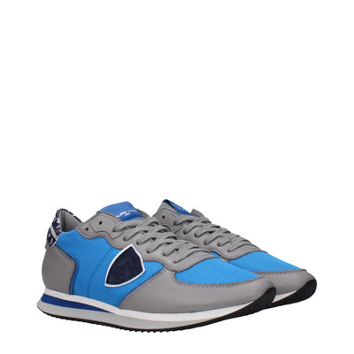 Philippe Model Blaue Stoff Low Tops