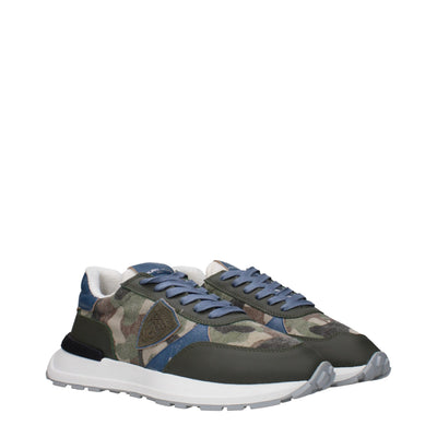 Philippe Model Grüner Stoff Sportliche Turnschuhe