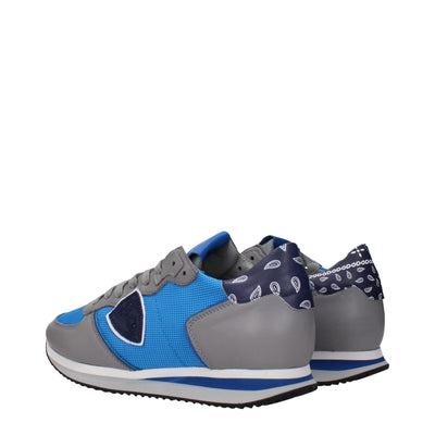 Philippe Model Blaue Stoff Low Tops
