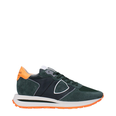 Philippe Model Grüner Stoff Sportliche Turnschuhe