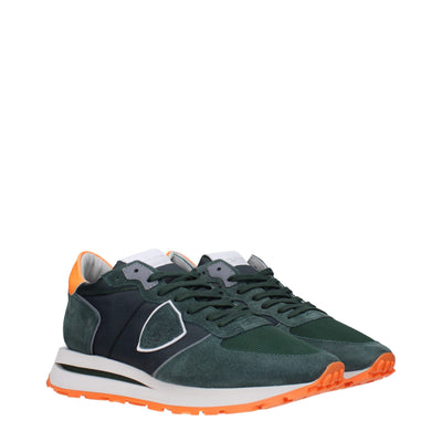 Philippe Model Grüner Stoff Sportliche Turnschuhe