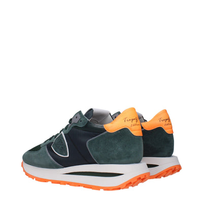 Philippe Model Grüner Stoff Sportliche Turnschuhe