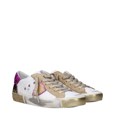Philippe Model Weiße Leder-Low Tops