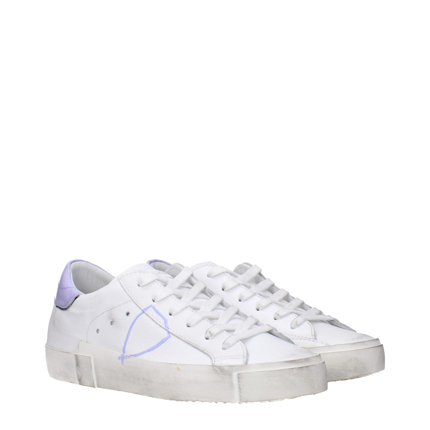 Philippe Model Weiße Leder-Low Tops