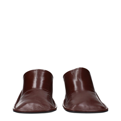 Jil Sander Rote Leder-Pantoletten