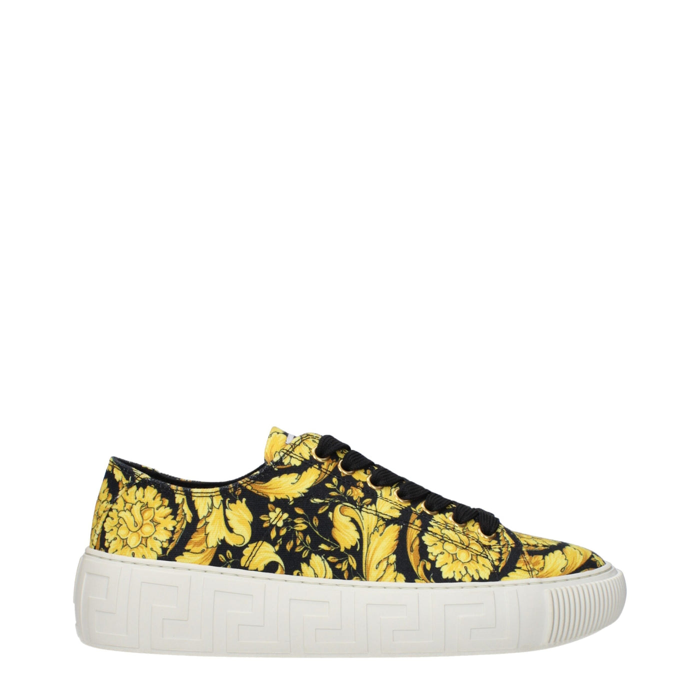 Versace Goldfarbene Stoff-Sneakers