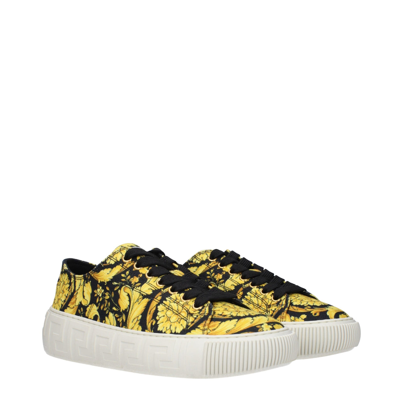 Versace Goldfarbene Stoff-Sneakers