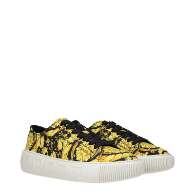 Versace Goldfarbene Stoff-Sneakers