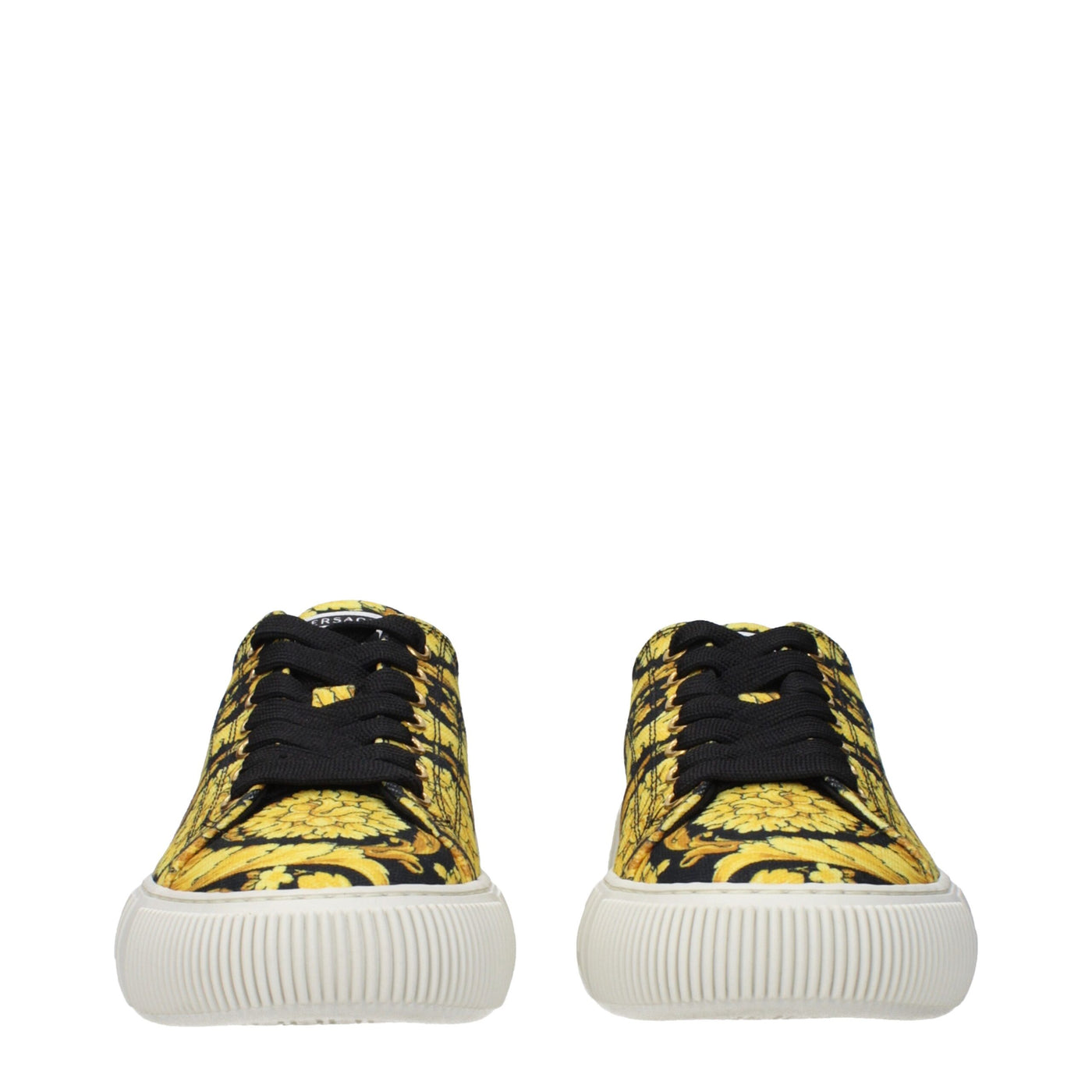 Versace Goldfarbene Stoff-Sneakers