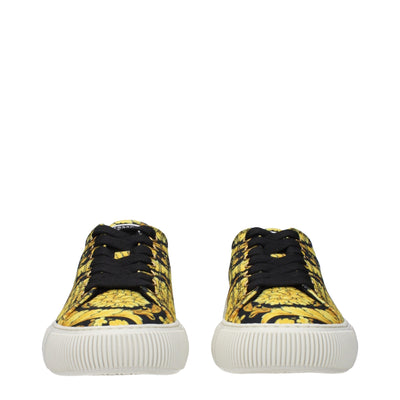 Versace Goldfarbene Stoff-Sneakers