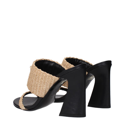 Versace Beige Raffia-Plateaus