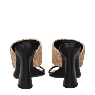 Versace Beige Raffia-Plateaus