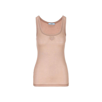 Prada Ärmelloses Logo-Top