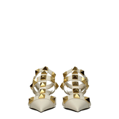 Valentino Garavani Beige Leder Stiletto Heels Sandalen