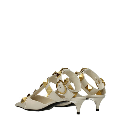 Valentino Garavani Beige Leder Stiletto Heels Sandalen