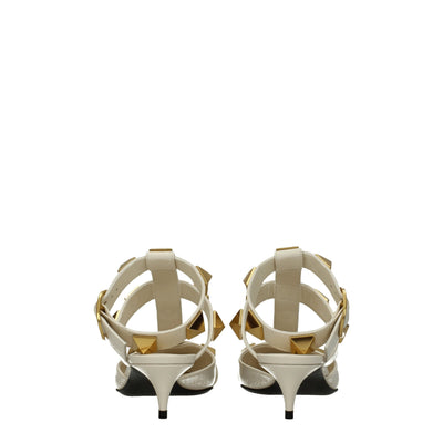 Valentino Garavani Beige Leder Stiletto Heels Sandalen