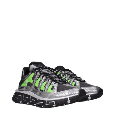 Versace Graue Sportliche Turnschuhe aus Stoff