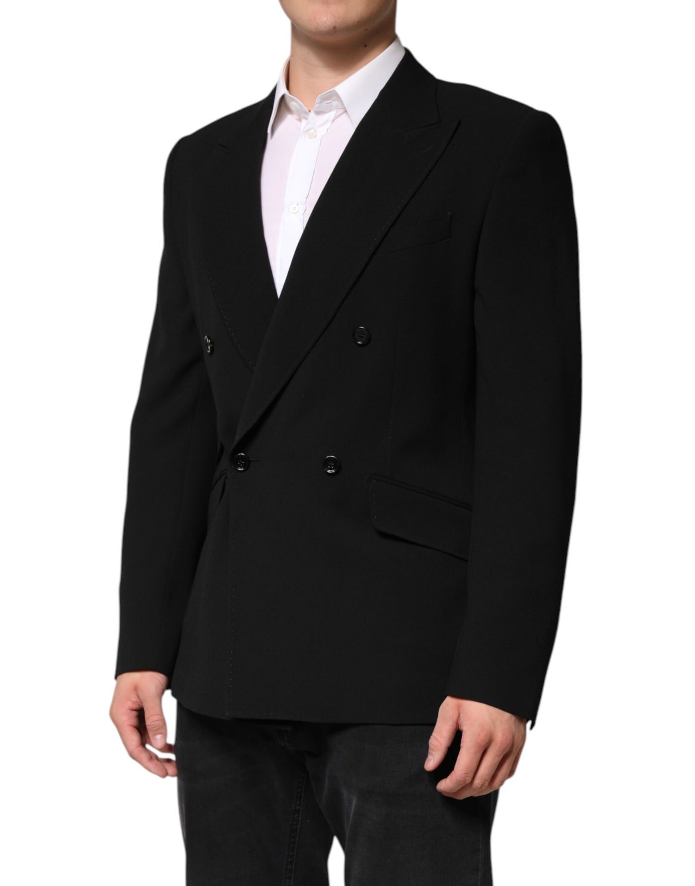 Dolce & Gabbana Schwarzer SICILIA Doppelreihiger Mantel Blazer