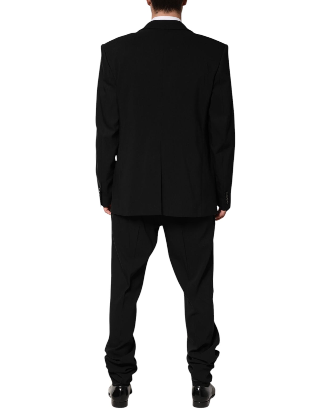 Dolce & Gabbana Schwarzer einreihiger 2-teiliger Anzug aus Baumwolle