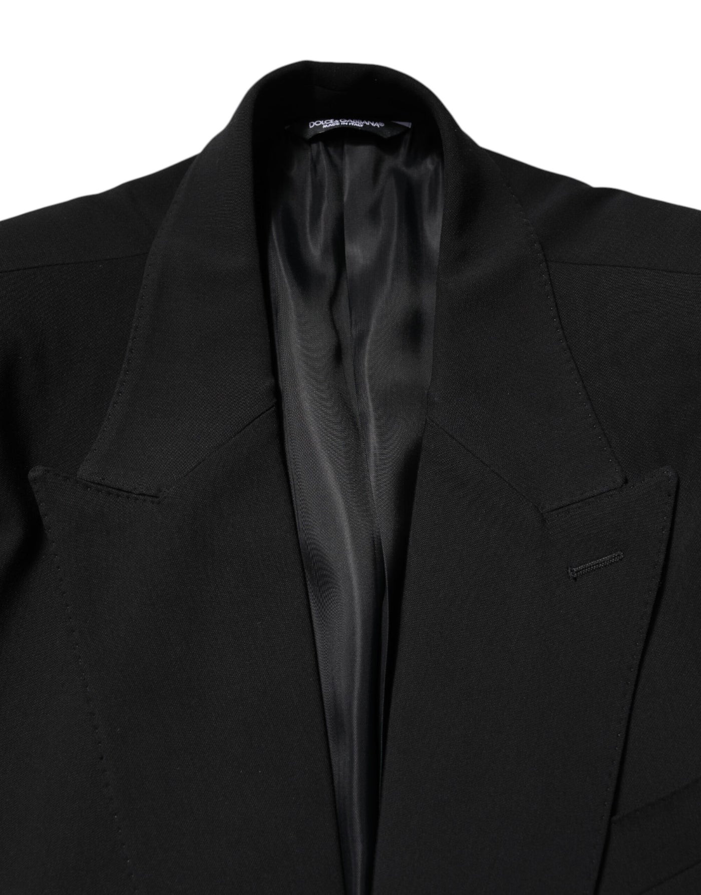 Dolce & Gabbana Schwarzer einreihiger 2-teiliger Anzug aus Baumwolle