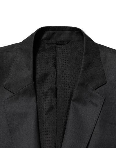 Dolce & Gabbana Dunkelgrauer einreihiger 2-teiliger Anzug aus Wolle